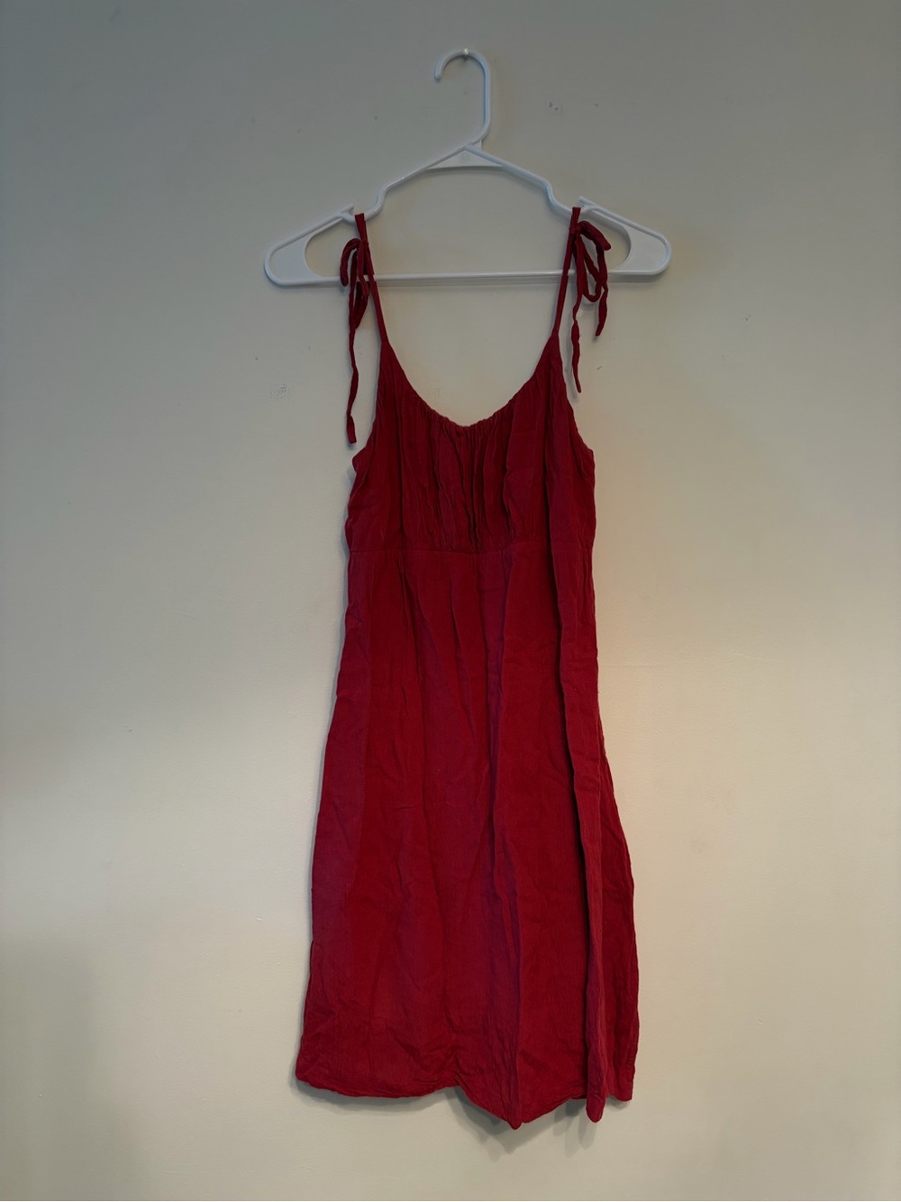Tie-Shoulder Red Mini Dress